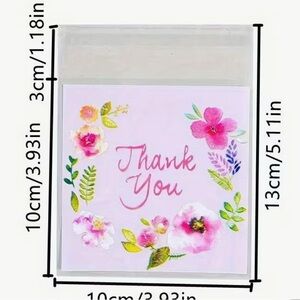 Flowery 30 Pieces of Thank You Bags (small) NIP